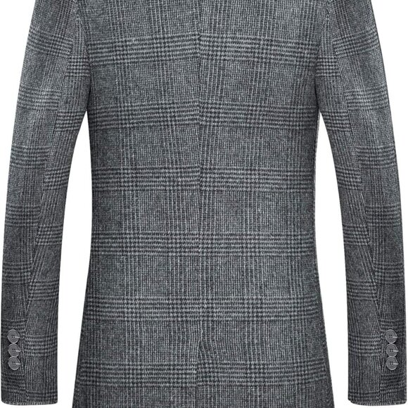 Mens Trench Coat Wool Blend Top Pea Coat Winter Long Single Breasted Overcoat - Picture 2 of 5